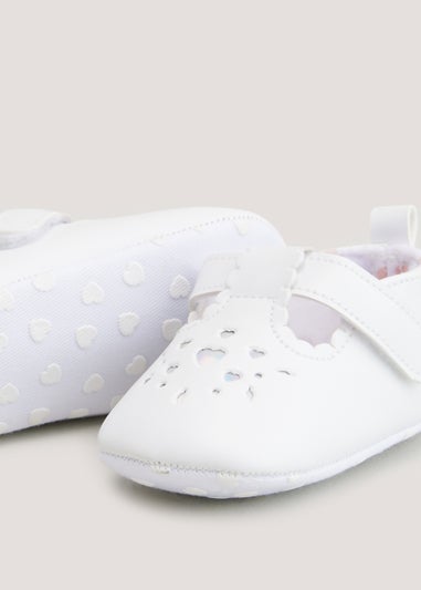 White Soft Sole Baby Shoes (Newborn-18mths)