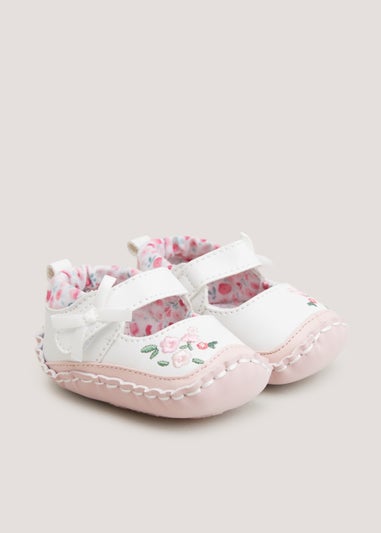 Cream Moccasin Soft Sole Baby Shoes Newborn 18mths Matalan