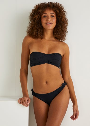 Black Twist Bandeau Bikini Top