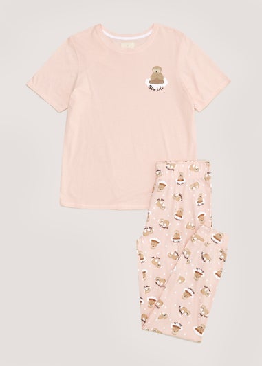 Pink Mix & Match Sloth Pyjama Top