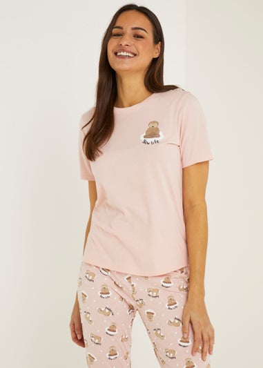 Pink Mix & Match Sloth Pyjama Top