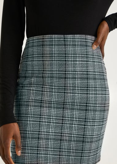 Grey Check Textured Mini Skirt