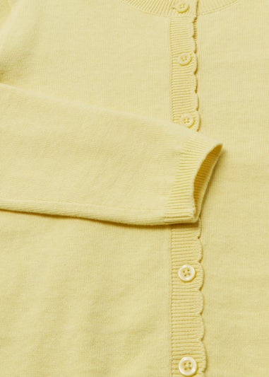 Girls Lemon Scalloped Cardigan (4-13yrs)