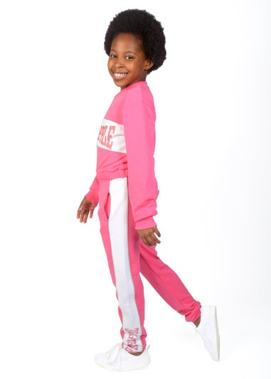 Girls Pineapple Pink Glitter Sweatshirt (5-13yrs)