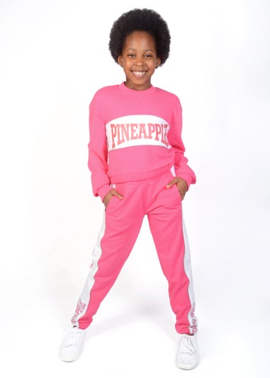 Girls Pineapple Pink Glitter Joggers (5-13yrs)