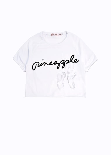 Girls Pineapple White Ballet Slouch T-Shirt (5-12yrs)