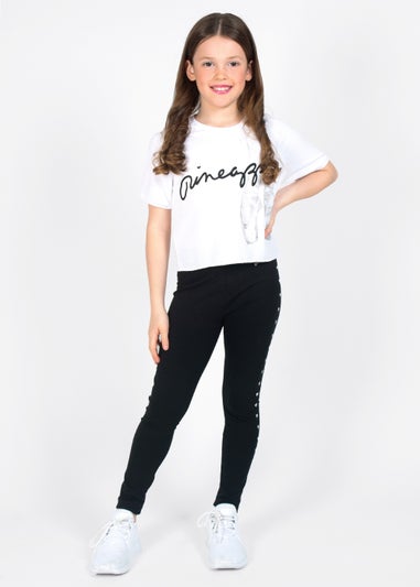 Girls Pineapple White Ballet Slouch T-Shirt (5-12yrs)