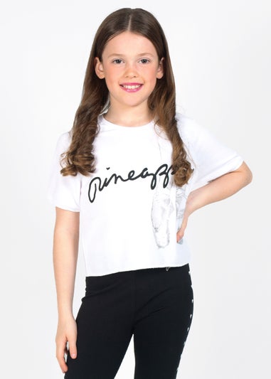 Girls Pineapple White Ballet Slouch T-Shirt (5-12yrs)