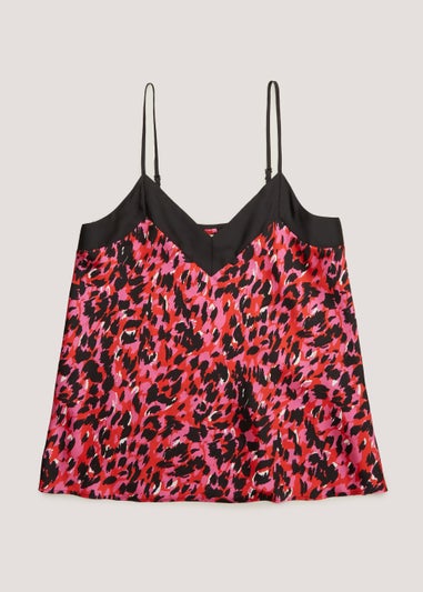 Red Animal Print Cami Pyjama Top