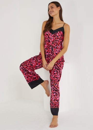 Red Animal Print Cami Pyjama Top