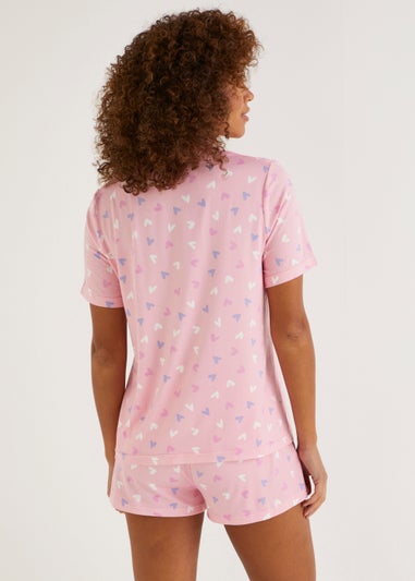 Pink Heart Short Pyjama Set