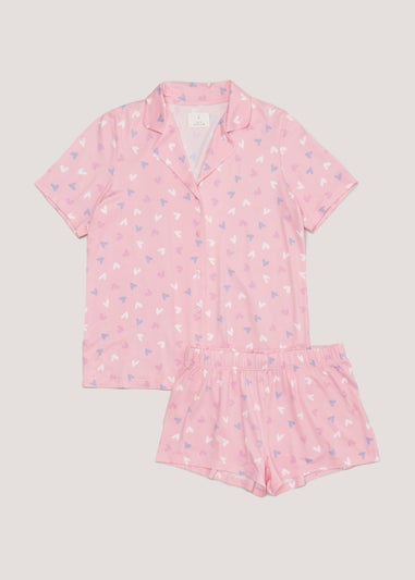 Pink Heart Short Pyjama Set
