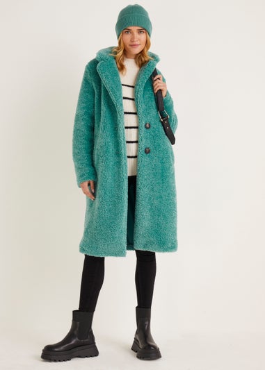 Papaya Petite Teal Teddy Coat