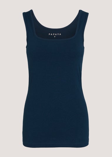 Navy Short Vest Top