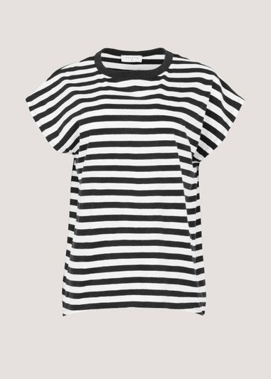 Black & White Stripe Longline T-Shirt