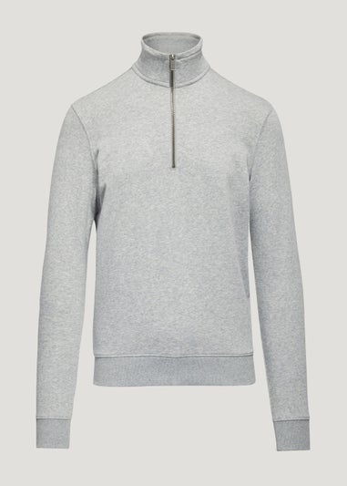 Farah Aintree Grey 1/4 Zip Sweatshirt