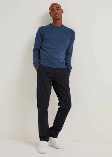 Farah Stern Navy Crew Neck Jumper
