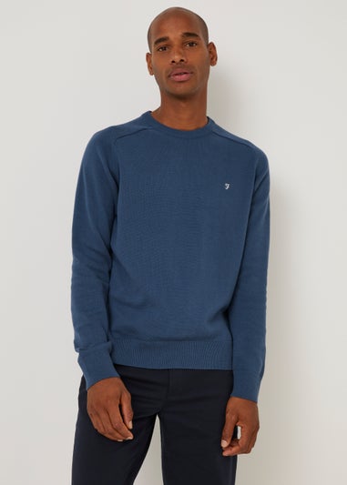 Farah Stern Navy Crew Neck Jumper - Matalan