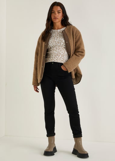 Beige Animal Print Long Sleeve T-Shirt