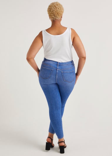 Papaya Curve April Mid Wash Ripped Super Skinny Jeans