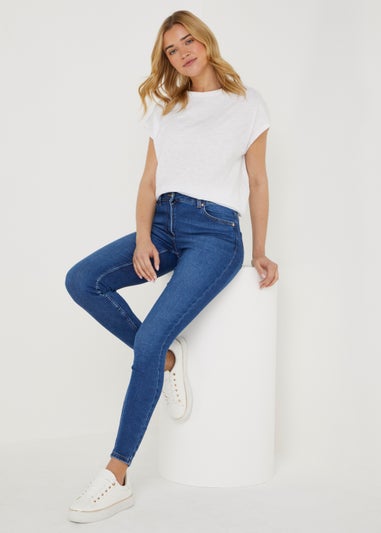 White Cotton Longline Essential T-Shirt