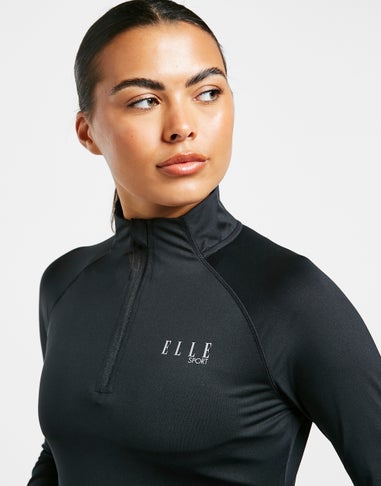 Elle Sport Black 1/4 Zip Top