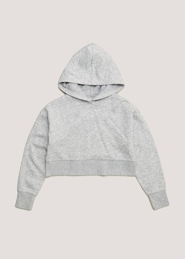 Girls Candy Couture Grey Cropped Hoodie (9-16yrs)