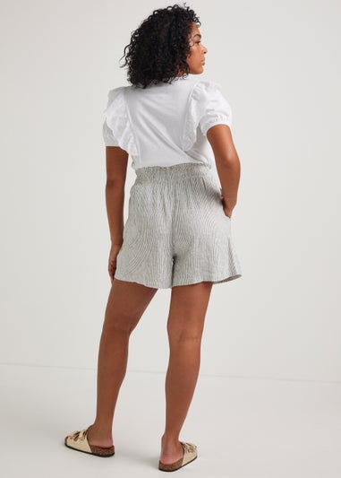 Stone Linen Blend Shorts