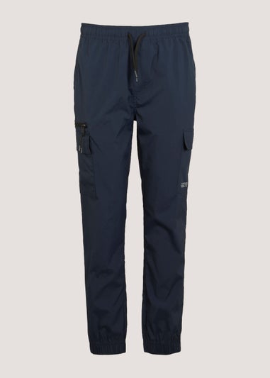 Navy Cuffed Cargo Trousers