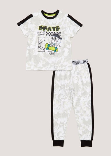 Boys Grey Skate Print Pyjama Set (4-13yrs)