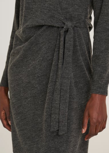 Grey Long Sleeve Jersey Dress