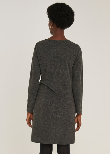 Grey Long Sleeve Jersey Dress