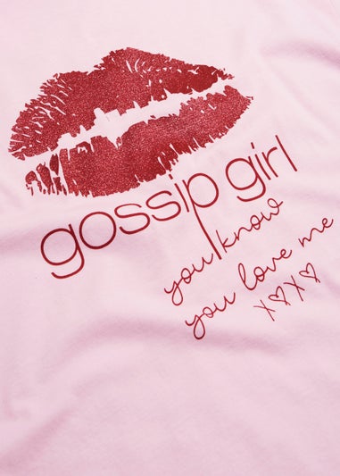 Girls Pink Gossip Girl T-Shirt & Shorts Set (8-13yrs)