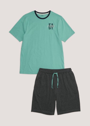 Turquoise Top & Shorts Pyjama Set