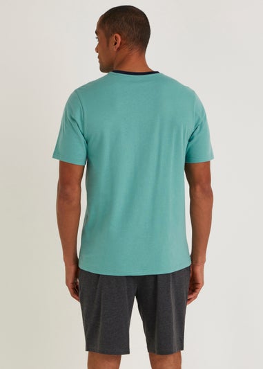 Turquoise Top & Shorts Pyjama Set