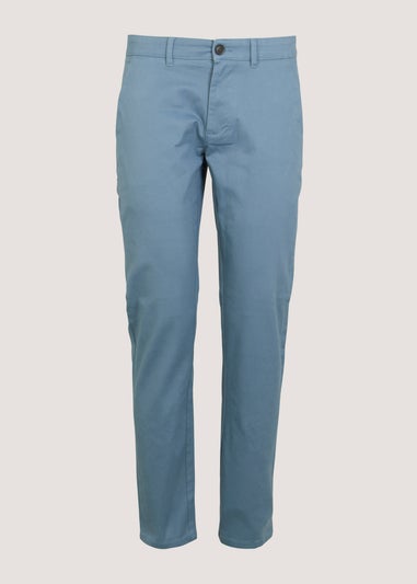 Teal Straight Fit Stretch Chinos