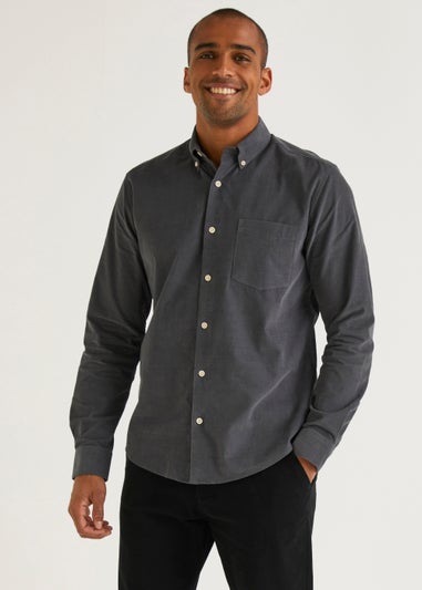 Grey Needlecord Shirt