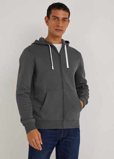 Grey Essential Zip Up Hoodie