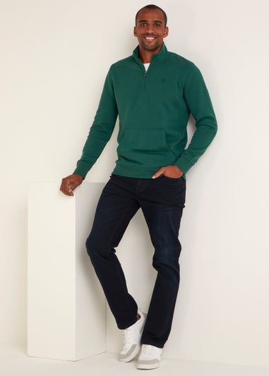 Green Essential Half Zip Sweatshirt