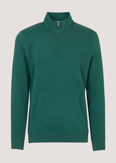 Green Essential Half Zip Sweatshirt