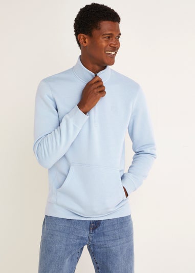 Light Blue Essential Half Zip Sweatshirt