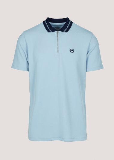 Stone Textured Quarter Zip Polo Shirt