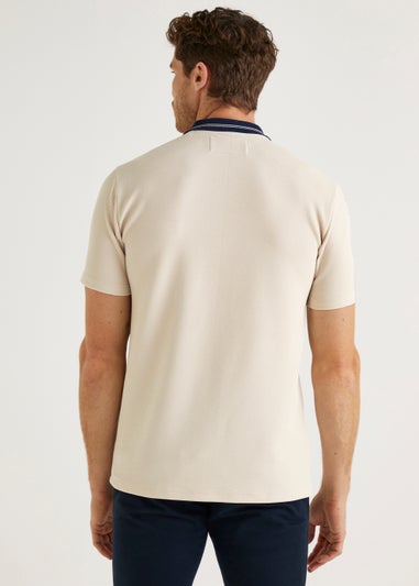 Stone Textured Quarter Zip Polo Shirt