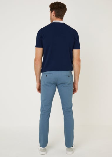 Blue Slim Fit Stretch Chinos