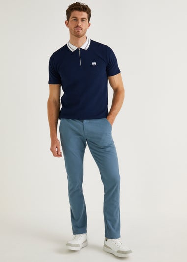 Blue Slim Fit Stretch Chinos