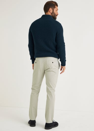 Beige Slim Fit Stretch Chinos