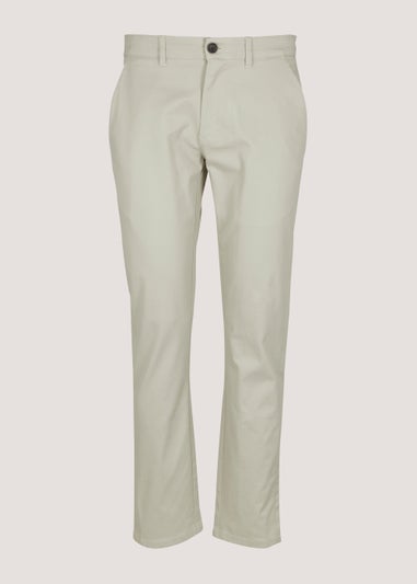 Beige Slim Fit Stretch Chinos