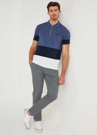 Grey Slim Fit Stretch Chinos