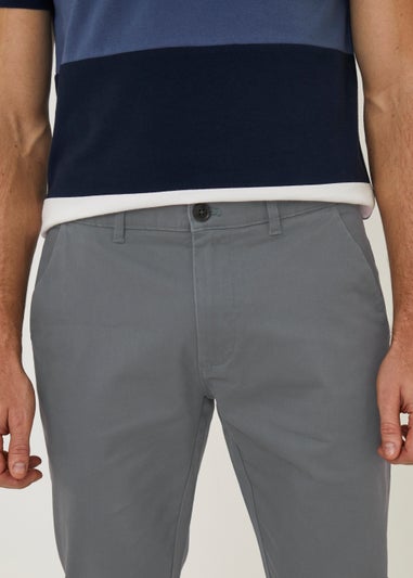 Grey Slim Fit Stretch Chinos