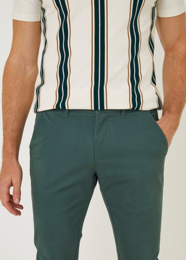 Teal Slim Fit Stretch Chinos